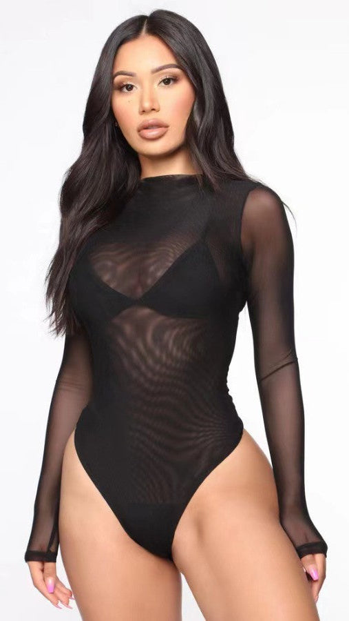 Noir Illusion Mesh Bodysuit